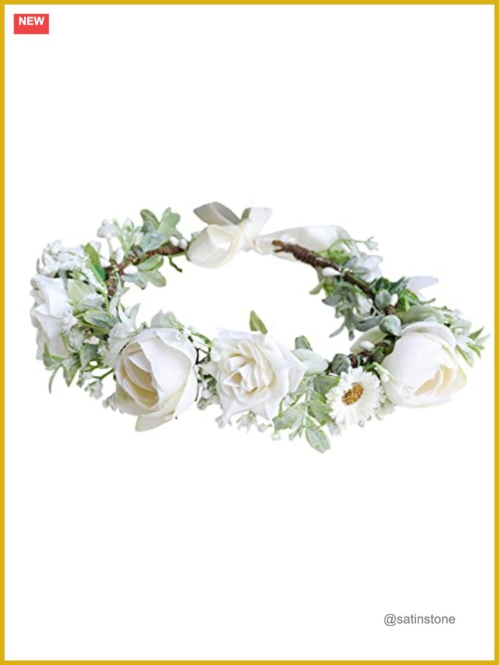Wedding Floral Crown Headband Headpiece Halo Bridal Adjustable